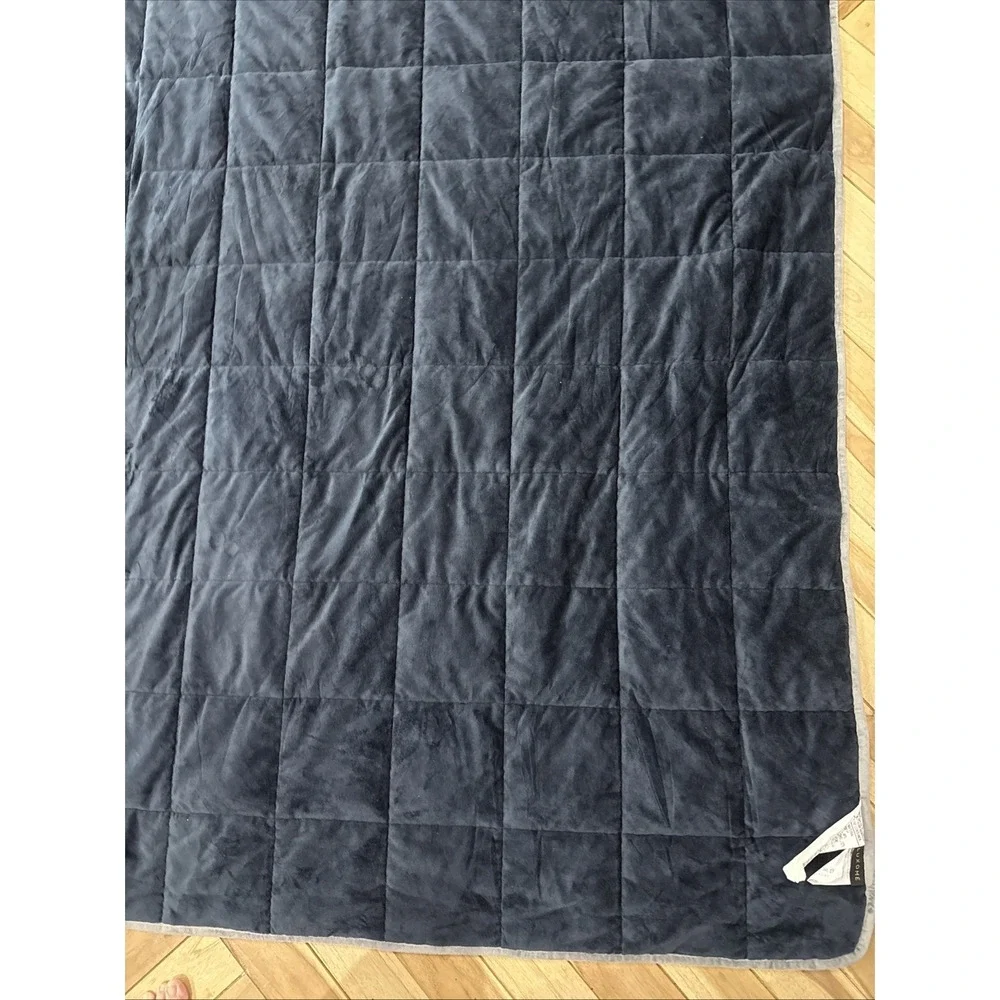 Luxome Weighted Blanket Navy Blue 13# 60x80 Glass Beads Plush Adult Throw